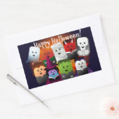 Cute Cartoon Halloween Monster Creaters Rechthoekige Sticker (Envelop)