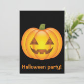 Cute Cartoon Halloween Pumpkin Halloween Party Kaart (Staand voorkant)
