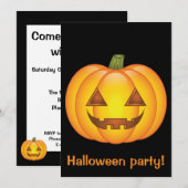 Cute Cartoon Halloween Pumpkin Halloween Party Kaart (Voorkant / Achterkant)