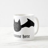 Cute cartoon Halloween vampire knuppel met grote o Koffiemok (Voorkant rechts)