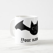 Cute cartoon Halloween vampire knuppel met grote o Koffiemok (Voorkant links)