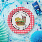 Cute Cartoon Hamburger Barbecue of Birthday Party Papieren Bordje (Feest)