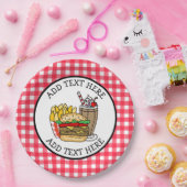 Cute Cartoon Hamburger Barbecue of Birthday Party Papieren Bordje (Feest)