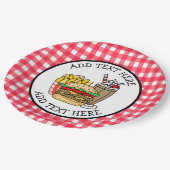 Cute Cartoon Hamburger Barbecue of Birthday Party Papieren Bordje (Gekanteld)