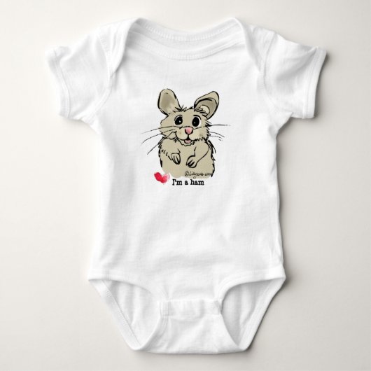 Cute Cartoon Hamster Baby Creeper Romper (Voorkant)