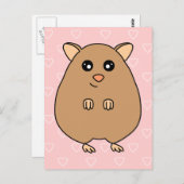 Cute Cartoon Hamster Briefkaart (Voorkant / Achterkant)