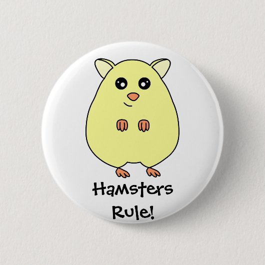 Cute Cartoon Hamsters Rule Button (Voorkant)