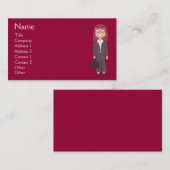 Cute Cartoon Happy Business Red Custom Visitekaartje (Voorkant / Achterkant)