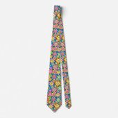 Cute Cartoon Happy Flowers Floral Pattern Stropdas (Voorkant)