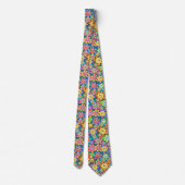 Cute Cartoon Happy Flowers Floral Pattern Stropdas (Achterkant)