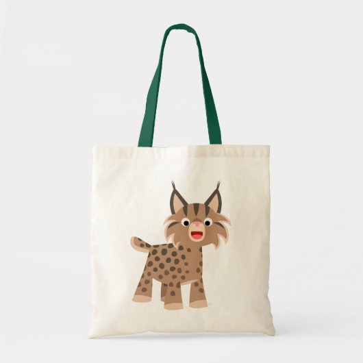 Cute Cartoon Happy Lynx Bag Tote Bag (Voorkant)