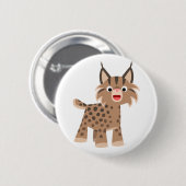 Cute Cartoon Happy Lynx Button Badge (Voorkant /achterkant)