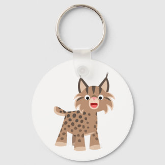 Cute Cartoon Happy Lynx Sleutelhanger