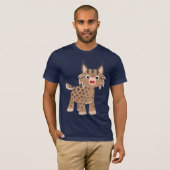 Cute Cartoon Happy Lynx T-Shirt (Voorkant volledig)