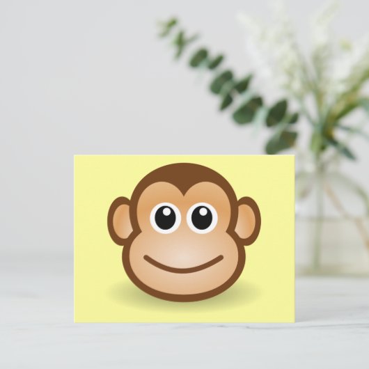 Cute Cartoon Happy Monkey Face Briefkaart (Staand voorkant)