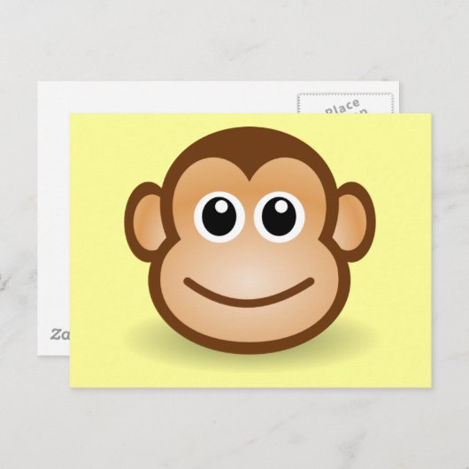 Cute Cartoon Happy Monkey Face Briefkaart (Voorkant / Achterkant)