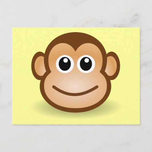 Cute Cartoon Happy Monkey Face Briefkaart (Voorkant)