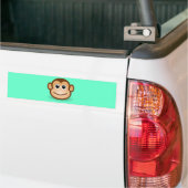 Cute Cartoon Happy Monkey Face Bumpersticker (Op Truck)