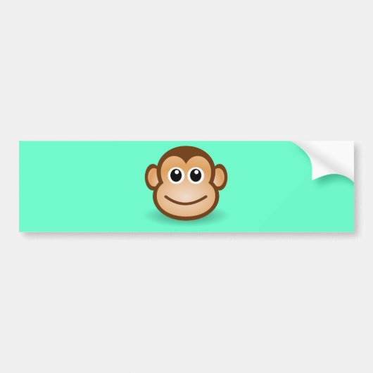 Cute Cartoon Happy Monkey Face Bumpersticker (Voorkant)