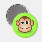 Cute Cartoon Happy Monkey Face Magneet (Voorkant / Achterkant)