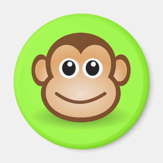 Cute Cartoon Happy Monkey Face Magneet (Voorkant)