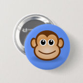 Cute Cartoon Happy Monkey Face Ronde Button 5,7 Cm (Voorkant /achterkant)