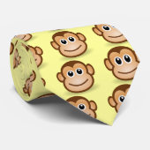 Cute Cartoon Happy Monkey Face Stropdas (Opgerold)