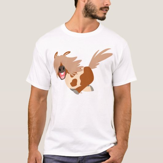 Cute Cartoon Happy Pinto Pony T-shirt (Voorkant)