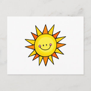 Cute Cartoon Happy Smiling Summer Sun Briefkaart