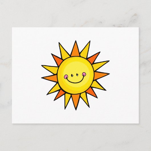 Cute Cartoon Happy Smiling Summer Sun Briefkaart (Voorkant)