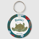 Cute Cartoon Hawaii Sea Turtle Tropical  Sleutelhanger (Voorkant)