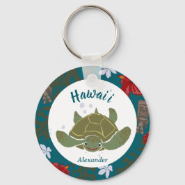 Cute Cartoon Hawaii Sea Turtle Tropical  Sleutelhanger
