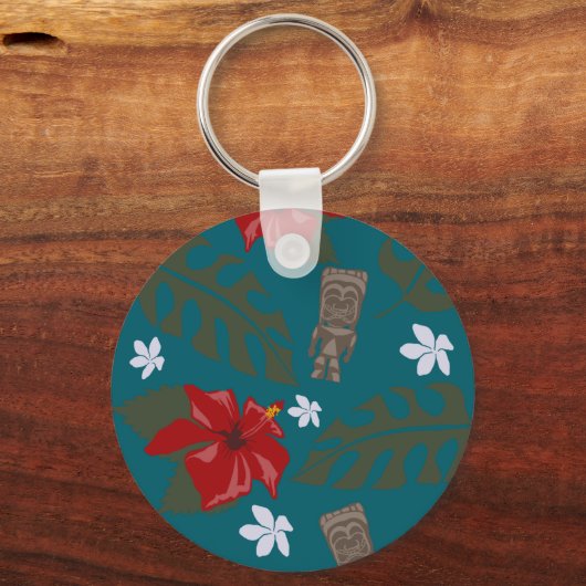 Cute Cartoon Hawaii Sea Turtle Tropical  Sleutelhanger (Achterkant)