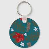 Cute Cartoon Hawaii Sea Turtle Tropical  Sleutelhanger (Achterkant)