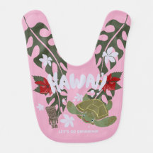 Cute Cartoon Hawaii Zeeschildpad Roze Slab