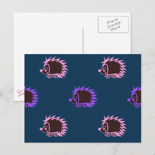 Cute Cartoon Hedéegs Briefkaart (Voorkant / Achterkant)