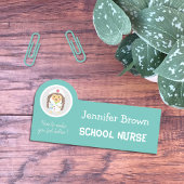 Cute Cartoon Hedegel Nurse Name Tag