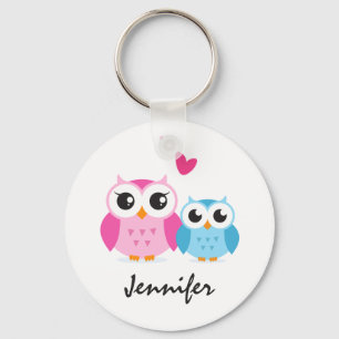 Cute cartoon heeft een gepersonaliseerde hartennaa sleutelhanger