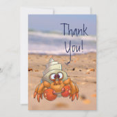 Cute Cartoon Hermit Crab Bedankkaart (Voorkant)