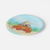 Cute Cartoon Hermit Crab Bord (Gekanteld)