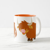 Cute Cartoon Highland Cow Mok (Voorkant rechts)