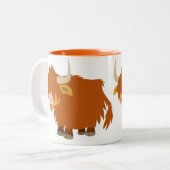 Cute Cartoon Highland Cow Mok (Voorkant links)