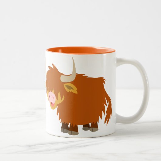 Cute Cartoon Highland Cow Mok (Rechts)