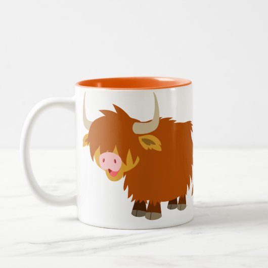 Cute Cartoon Highland Cow Mok (Links)