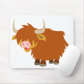 Cute Cartoon Highland Cow Mousepad Muismat (Met muis)