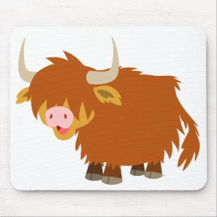 Cute Cartoon Highland Cow Mousepad Muismat