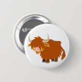 Cute Cartoon Highland Koe Button Badge (Voorkant /achterkant)
