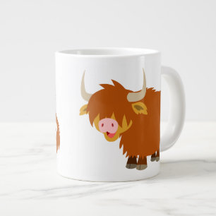 Cute Cartoon Highland Koe Grote Koffiekop