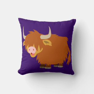 Cute Cartoon Highland Koe Pillow Kussen