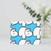 Cute Cartoon Hippo Briefkaart (Staand voorkant)